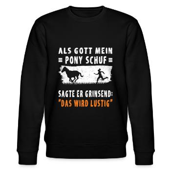 Lustiger Pferde Spruch - Stanley/Stella Unisex Bio-Sweatshirt CHANGER  - Schwarz - Vorne - Nik (191cm) & Marisol (170cm)