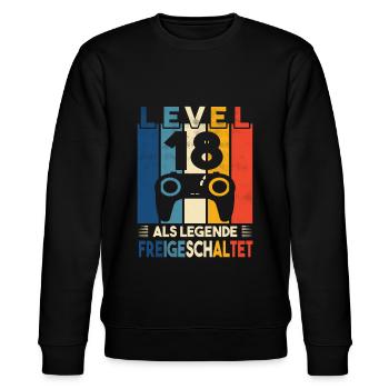 18. Geburtstag Gamer - Stanley/Stella Unisex Bio-Sweatshirt CHANGER  - Schwarz - Vorne - Nik (191cm) & Marisol (170cm)