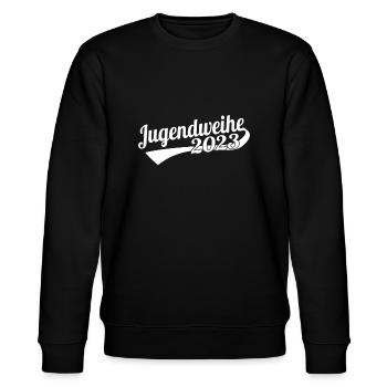 Jugendweihe 2023 - Stanley/Stella Unisex Bio-Sweatshirt CHANGER  - Schwarz - Vorne - Nik (191cm) & Marisol (170cm)