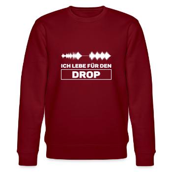 Techno Discjockey Elektro Musik - Stanley/Stella Unisex Bio-Sweatshirt CHANGER  - Burgunderrot - Vorne - Nik (191cm) & Marisol (170cm)