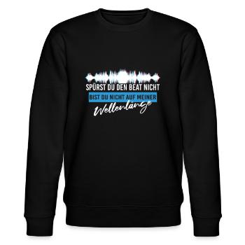 Elektro Musik Wellenlänge - Stanley/Stella Unisex Bio-Sweatshirt CHANGER  - Schwarz - Vorne - Nik (191cm) & Marisol (170cm)