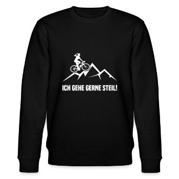 Elektrofahrrad ich gehe gerne steil - Stanley/Stella Unisex Bio-Sweatshirt CHANGER  - Schwarz - Vorne - Nik (191cm) & Marisol (170cm)