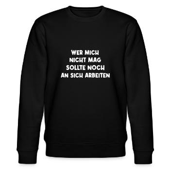 An sich arbeiten - Stanley/Stella Unisex Bio-Sweatshirt CHANGER  - Schwarz - Vorne - Nik (191cm) & Marisol (170cm)