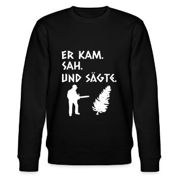 Lustiger Forstwirt Spruch - Stanley/Stella Unisex Bio-Sweatshirt CHANGER  - Schwarz - Vorne - Nik (191cm) & Marisol (170cm)
