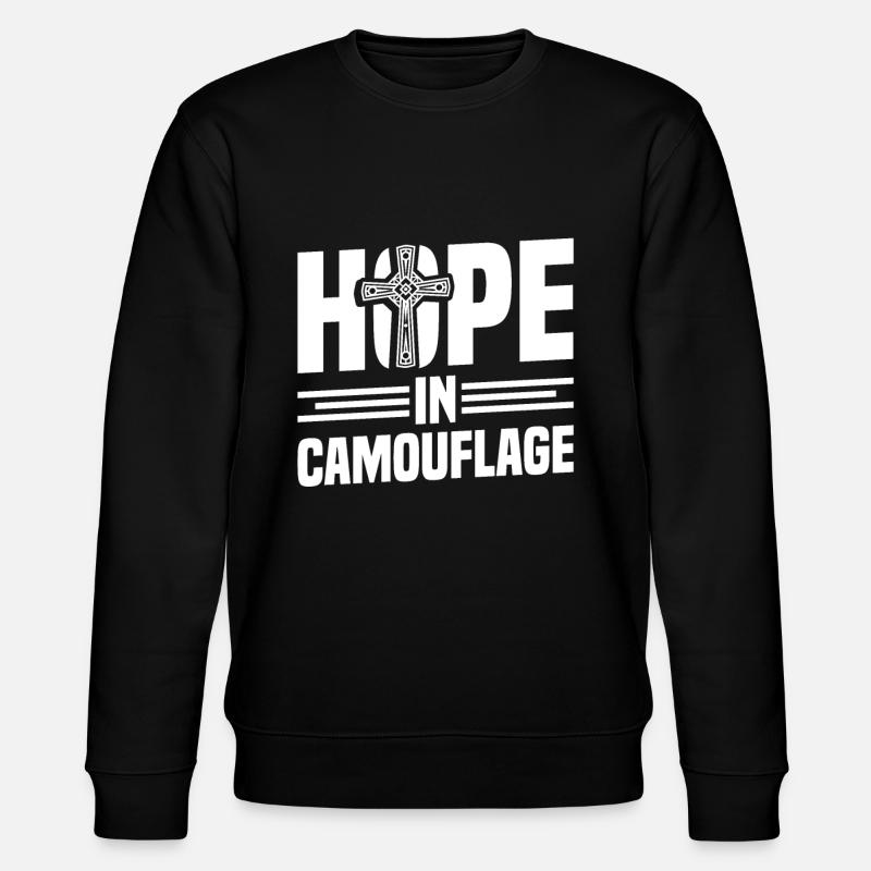 Hope In Camouflage, Chaplain - Stanley/Stella CHANGER Unisex Organic Sweatshirt - black