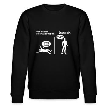 Leberkäs Brötchen - Stanley/Stella Unisex Bio-Sweatshirt CHANGER  - Schwarz - Vorne - Nik (191cm) & Marisol (170cm)