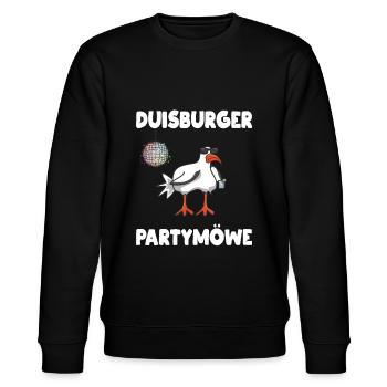 Duisburger Party Möwe - Stanley/Stella Unisex Bio-Sweatshirt CHANGER  - Schwarz - Vorne - Nik (191cm) & Marisol (170cm)
