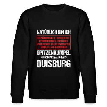 Duisburg Lustiger Spruch - Stanley/Stella Unisex Bio-Sweatshirt CHANGER  - Schwarz - Vorne - Nik (191cm) & Marisol (170cm)