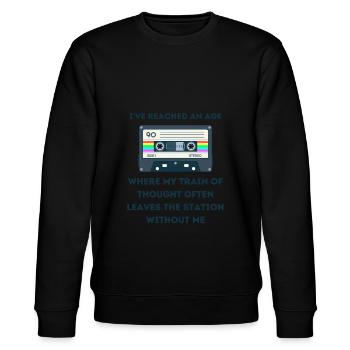 Retro -sarkastisches Alter Spruche - Stanley/Stella Unisex Bio-Sweatshirt CHANGER  - Schwarz - Vorne - Nik (191cm) & Marisol (170cm)