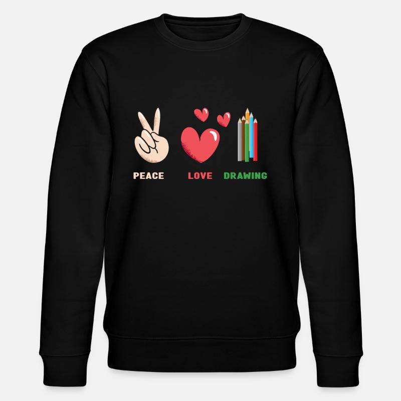 Tiroir Paix Amour Dessin - Sweat bio CHANGER Stanley/Stella Unisexe - noir