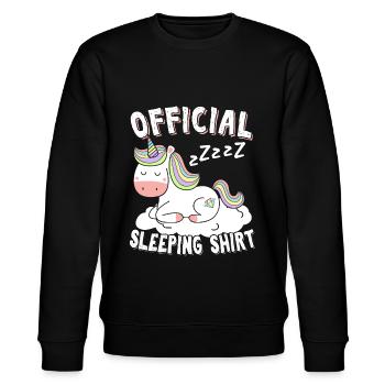 Lustiges Einhorn Pyjama Offizielles Schlafhirt - Stanley/Stella Unisex Bio-Sweatshirt CHANGER  - Schwarz - Vorne - Nik (191cm) & Marisol (170cm)