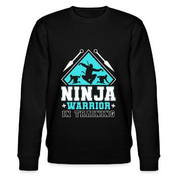 Ninja Warrior In Training - Ninja Warrior Geschenk - Stanley/Stella Unisex Bio-Sweatshirt CHANGER  - Schwarz - Vorne - Nik (191cm) & Marisol (170cm)