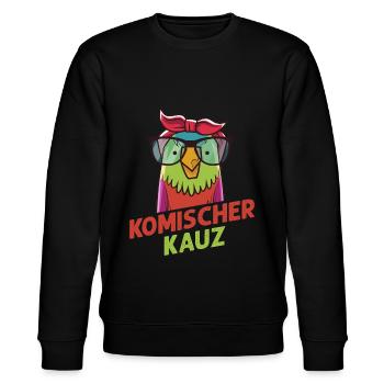 Komischer Kauz - Stanley/Stella Unisex Bio-Sweatshirt CHANGER  - Schwarz - Vorne - Nik (191cm) & Marisol (170cm)