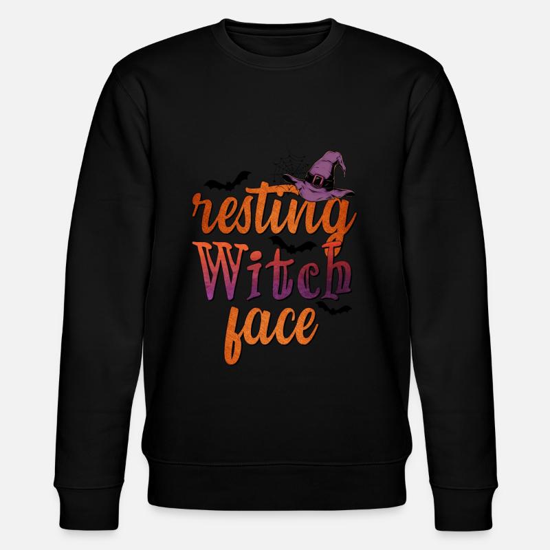 Halloween Resting Witch Face - Stanley/Stella CHANGER Unisex Organic Sweatshirt - black