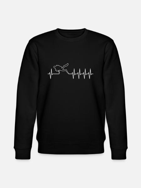 Diving Heartbeat - Stanley/Stella CHANGER Unisex Organic Sweatshirt - black