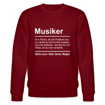 Musiker - Stanley/Stella Unisex Bio-Sweatshirt CHANGER  - Burgunderrot - Vorne - Nik (191cm) & Marisol (170cm)
