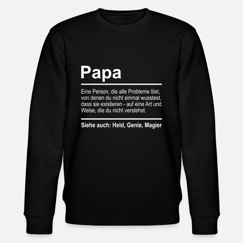 Papa - Stanley/Stella Unisex Bio-Sweatshirt CHANGER  - Schwarz