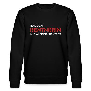 Endlich Rentnerin - Nie wieder Montag! (1) - Stanley/Stella Unisex Bio-Sweatshirt CHANGER  - Schwarz - Vorne - Nik (191cm) & Marisol (170cm)