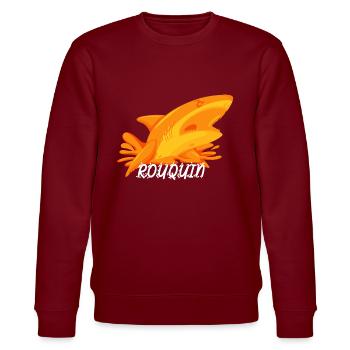 Geschenkidee für ROUX | REGUQUIN | Roter Hai - Stanley/Stella Unisex Bio-Sweatshirt CHANGER  - Burgunderrot - Vorne - Nik (191cm) & Marisol (170cm)