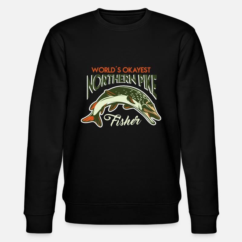 fishing, pike, northern, - Stanley/Stella CHANGER Unisex Organic Sweatshirt - black