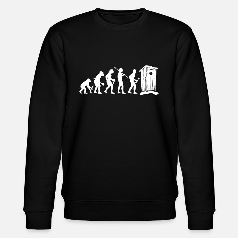 Evolution Toilettenhumor - Stanley/Stella Unisex Bio-Sweatshirt CHANGER  - Schwarz