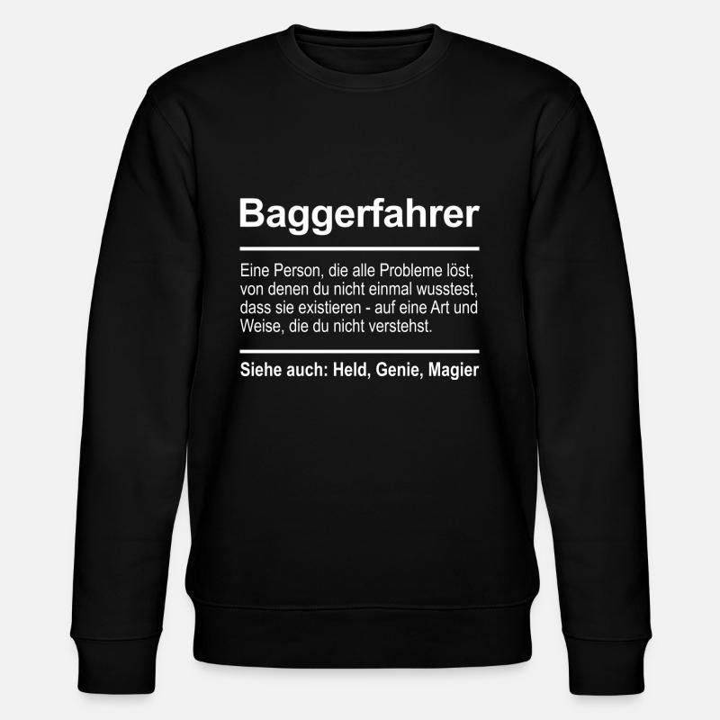 Baggerfahrer - Stanley/Stella Unisex Bio-Sweatshirt CHANGER  - Schwarz