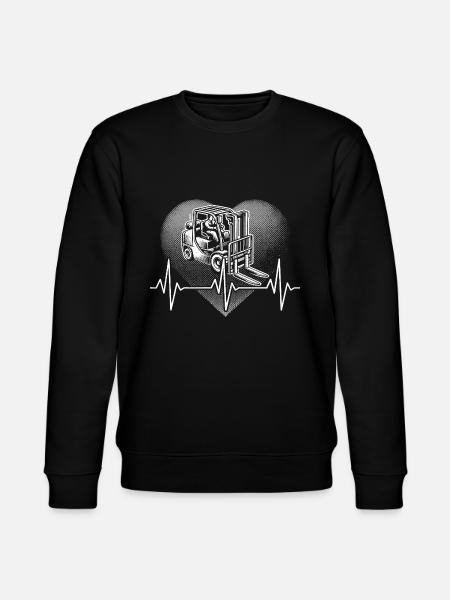 Herzschlag Gabelstapler - Stanley/Stella Unisex Bio-Sweatshirt CHANGER  - Schwarz