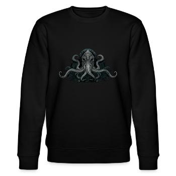 Cthulhu Lord and Savior Monster Horror T-Shirt - Stanley/Stella Unisex Bio-Sweatshirt CHANGER  - Schwarz - Vorne - Nik (191cm) & Marisol (170cm)