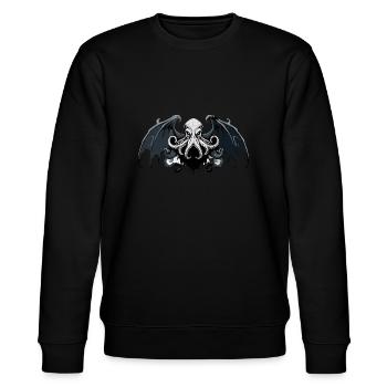 Cthulhu Lord and Savior Monster Horror T-Shirt - Stanley/Stella Unisex Bio-Sweatshirt CHANGER  - Schwarz - Vorne - Nik (191cm) & Marisol (170cm)