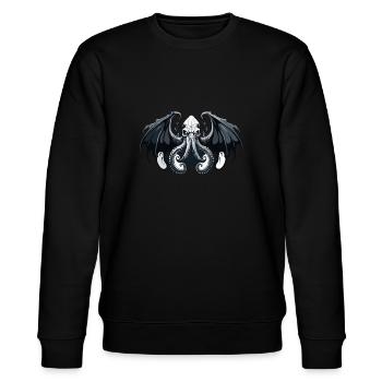 Cthulhu Lord and Savior Monster Horror T-Shirt - Stanley/Stella Unisex Bio-Sweatshirt CHANGER  - Schwarz - Vorne - Nik (191cm) & Marisol (170cm)