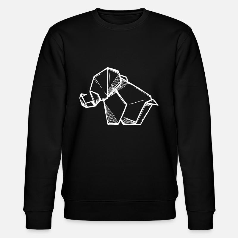 origami elefant - Stanley/Stella Unisex Bio-Sweatshirt CHANGER  - Schwarz