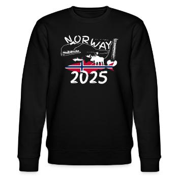 Norvège 2025 Goberge avec montagnes et pêche à l’orignal - Sweat bio CHANGER Stanley/Stella Unisexe - noir - Devant - Nik (191cm) & Marisol (170cm)