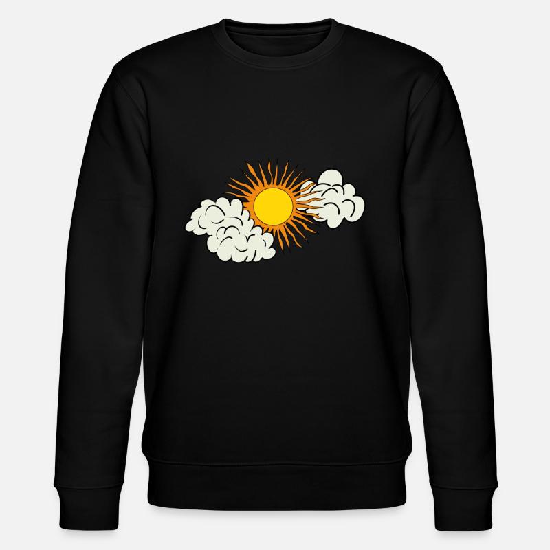 Sonne Wolken Retrostyle - Stanley/Stella Unisex Bio-Sweatshirt CHANGER  - Schwarz