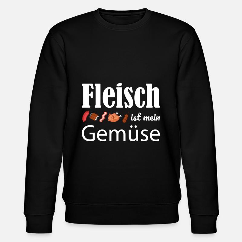 Fleisch ist mein Gemüse - Stanley/Stella Unisex Bio-Sweatshirt CHANGER  - Schwarz