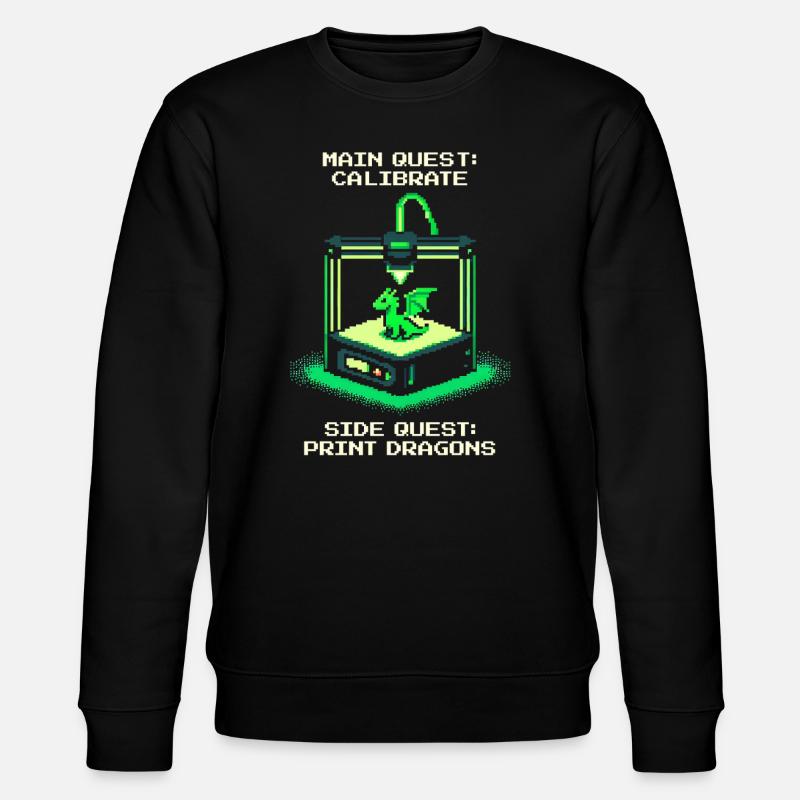 Calibrate & Dragon Print | 3D - Stanley/Stella CHANGER Unisex Organic Sweatshirt - black
