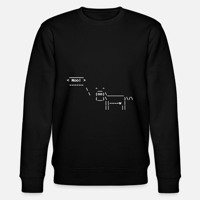 Cowsay - Linux - Terminal - Stanley/Stella Unisex Bio-Sweatshirt CHANGER  - Schwarz