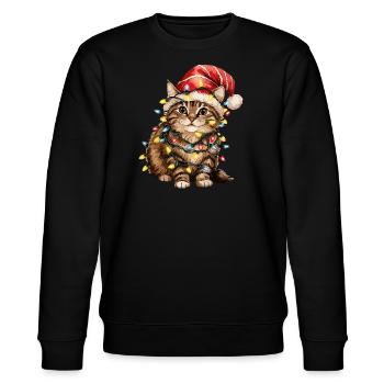 Chat de Noël - Sweat bio CHANGER Stanley/Stella Unisexe - noir - Devant - Nik (191cm) & Marisol (170cm)