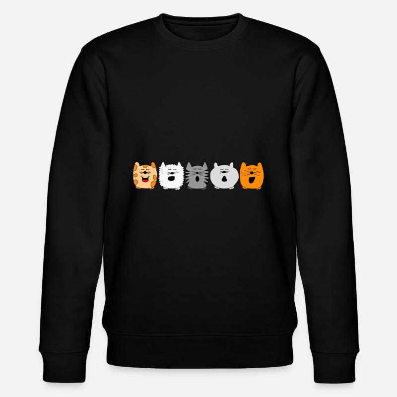 singende Katzen - Stanley/Stella Unisex Bio-Sweatshirt CHANGER  - Schwarz