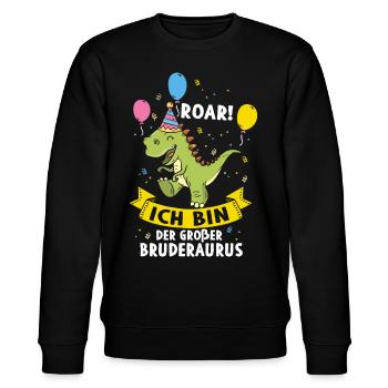Ich Werde Ein Großer Bruder - Stanley/Stella Unisex Bio-Sweatshirt CHANGER  - Schwarz - Vorne - Nik (191cm) & Marisol (170cm)