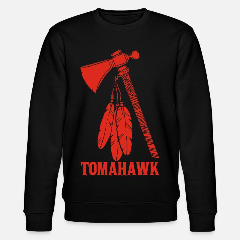 red tomahawk - Stanley/Stella CHANGER Unisex Organic Sweatshirt - black