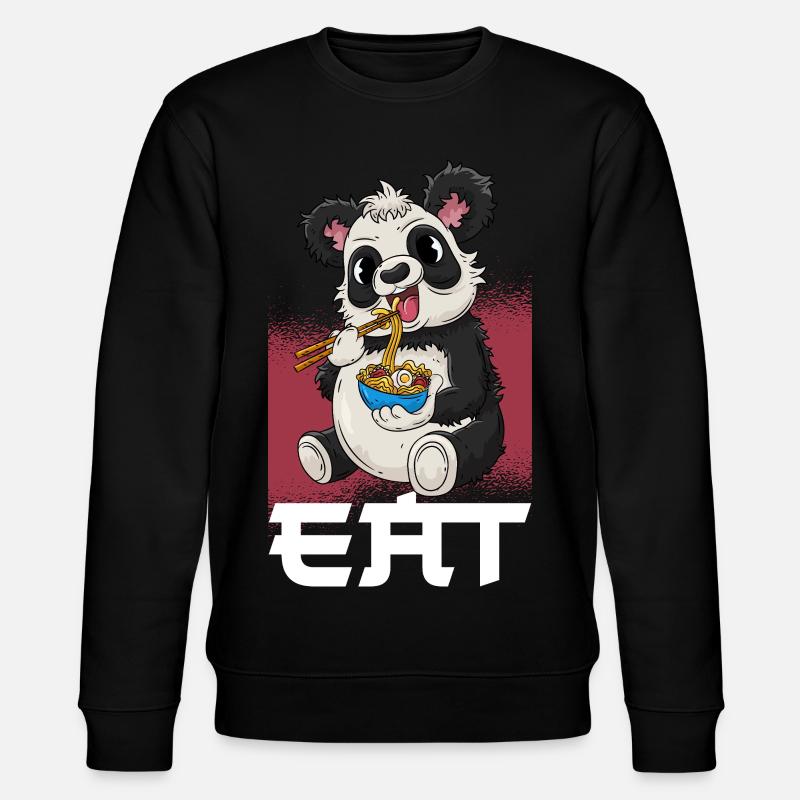 Panda Ramen Japanisch Essen - Stanley/Stella Unisex Bio-Sweatshirt CHANGER  - Schwarz