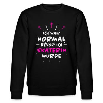 Skaterin Spruch Skating Lustiges Skaterin Geschenk - Stanley/Stella Unisex Bio-Sweatshirt CHANGER  - Schwarz - Vorne - Nik (191cm) & Marisol (170cm)