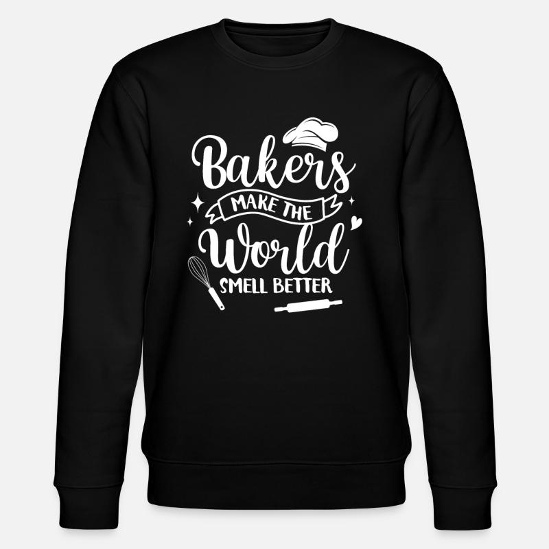 Bäcker Bäckerein Backwaren Backen Geschenk - Stanley/Stella Unisex Bio-Sweatshirt CHANGER  - Schwarz