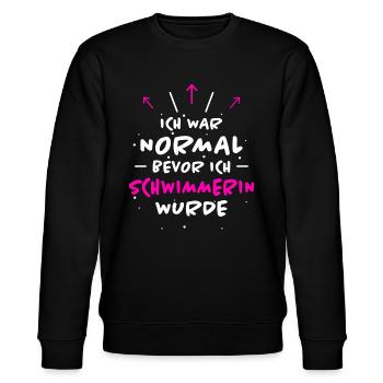 Schwimmerin Spruch Schwimmen Schwimmerin Geschenk - Stanley/Stella Unisex Bio-Sweatshirt CHANGER  - Schwarz - Vorne - Nik (191cm) & Marisol (170cm)