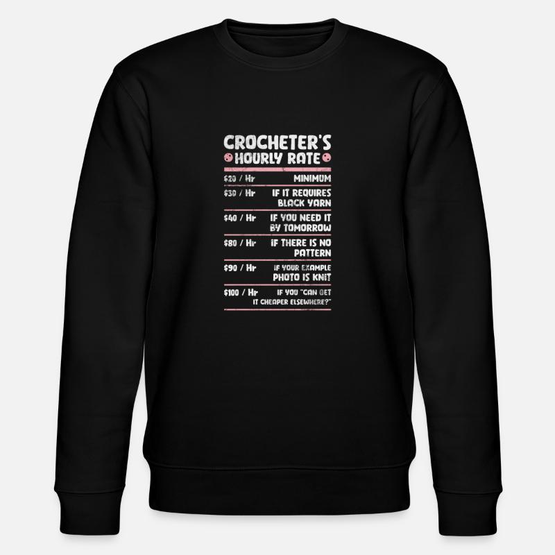 Crochet Tricot - Sweat bio CHANGER Stanley/Stella Unisexe - noir