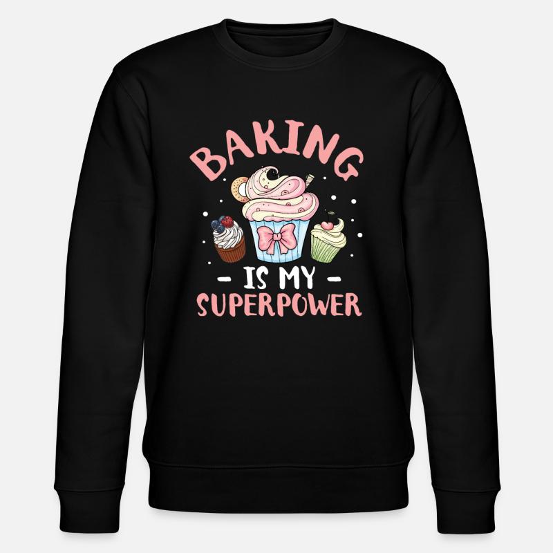Cupcake Muffin Baking Gift - Stanley/Stella CHANGER Unisex Organic Sweatshirt - black