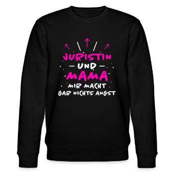 Juristin Spruch Jura Lustiges Juristin Geschenk - Stanley/Stella Unisex Bio-Sweatshirt CHANGER  - Schwarz - Vorne - Nik (191cm) & Marisol (170cm)