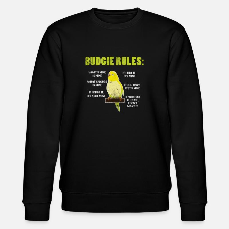 Budgerigar - Stanley/Stella CHANGER Unisex Organic Sweatshirt - black