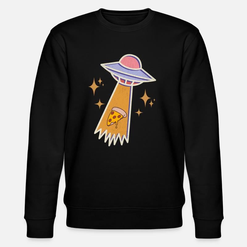 Ufo Pizza - Stanley/Stella CHANGER Unisex Organic Sweatshirt - black