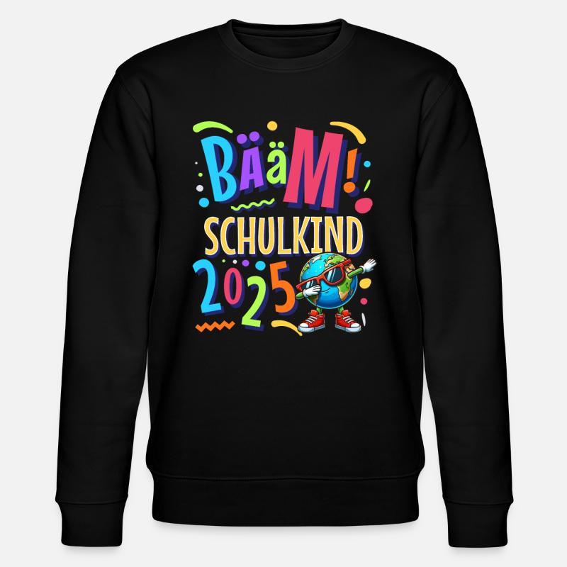 Bääm Schulkind 2025 - Stanley/Stella Unisex Bio-Sweatshirt CHANGER  - Schwarz